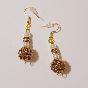 Embellished Chocolate Crystal and Pearl Fashion Earrings
